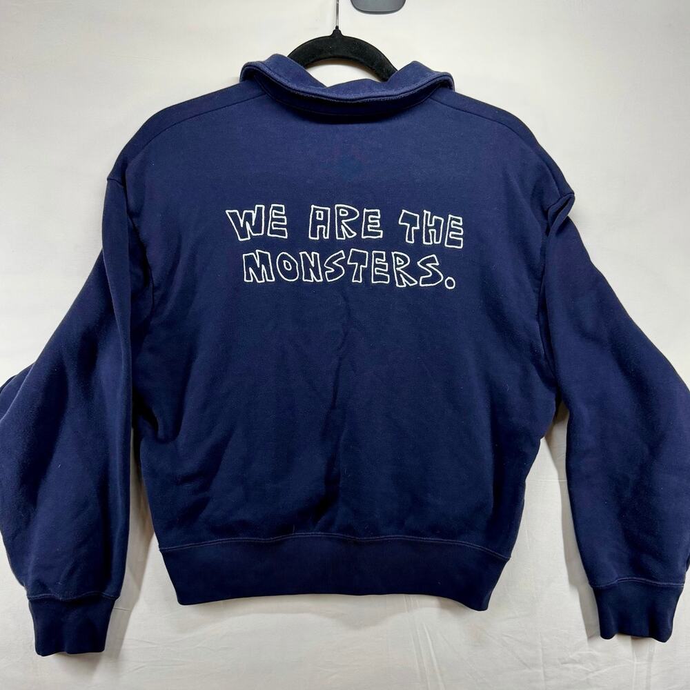 Uniqlo UT x Kasing Lung "We Are The Monsters" Navy Half-Zip Pullover - M